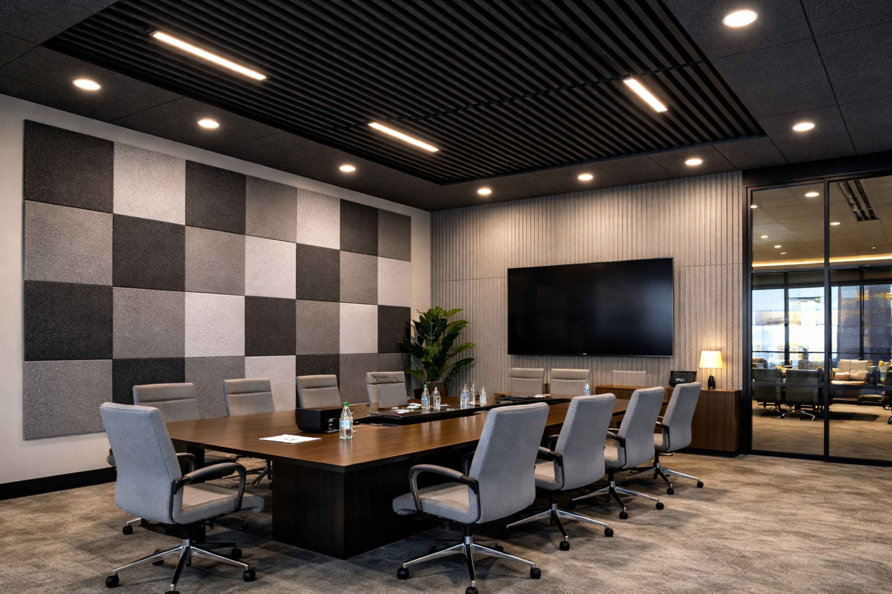 Acoustic treatment for meeting rooms and conference rooms